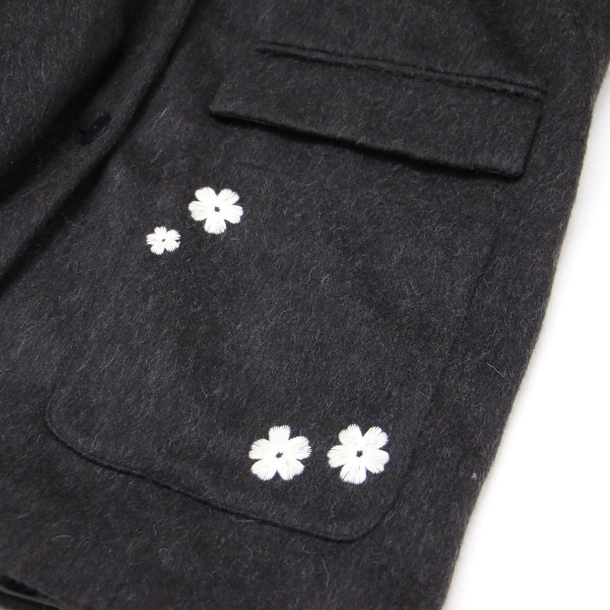 24秋冬 ウール フラワー ジャケット / Wool Flower Jacket Java テーラードジャケット ブレザー シングルブレスト オーバーサイズ 刺繍