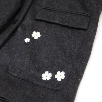 24秋冬 ウール フラワー ジャケット / Wool Flower Jacket Java テーラードジャケット ブレザー シングルブレスト オーバーサイズ 刺繍