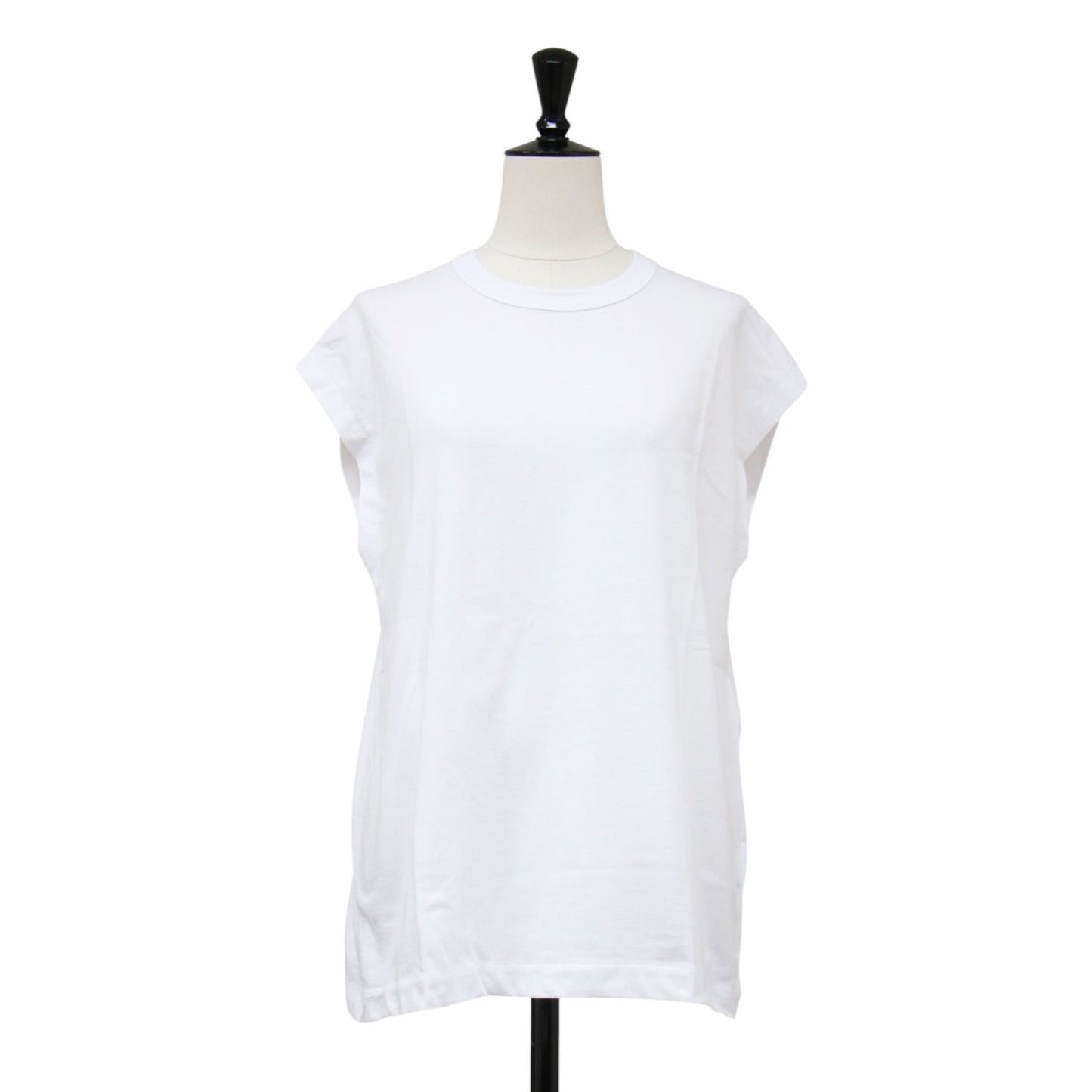 クルーネック ノースリーブ Tシャツ / タンクトップ カットソー コットン