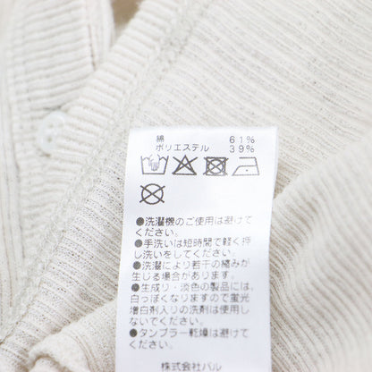 24春夏 ヘンリーネック ロングスリーブ Tシャツ / カットソー 長袖 Uネック リブ コットン