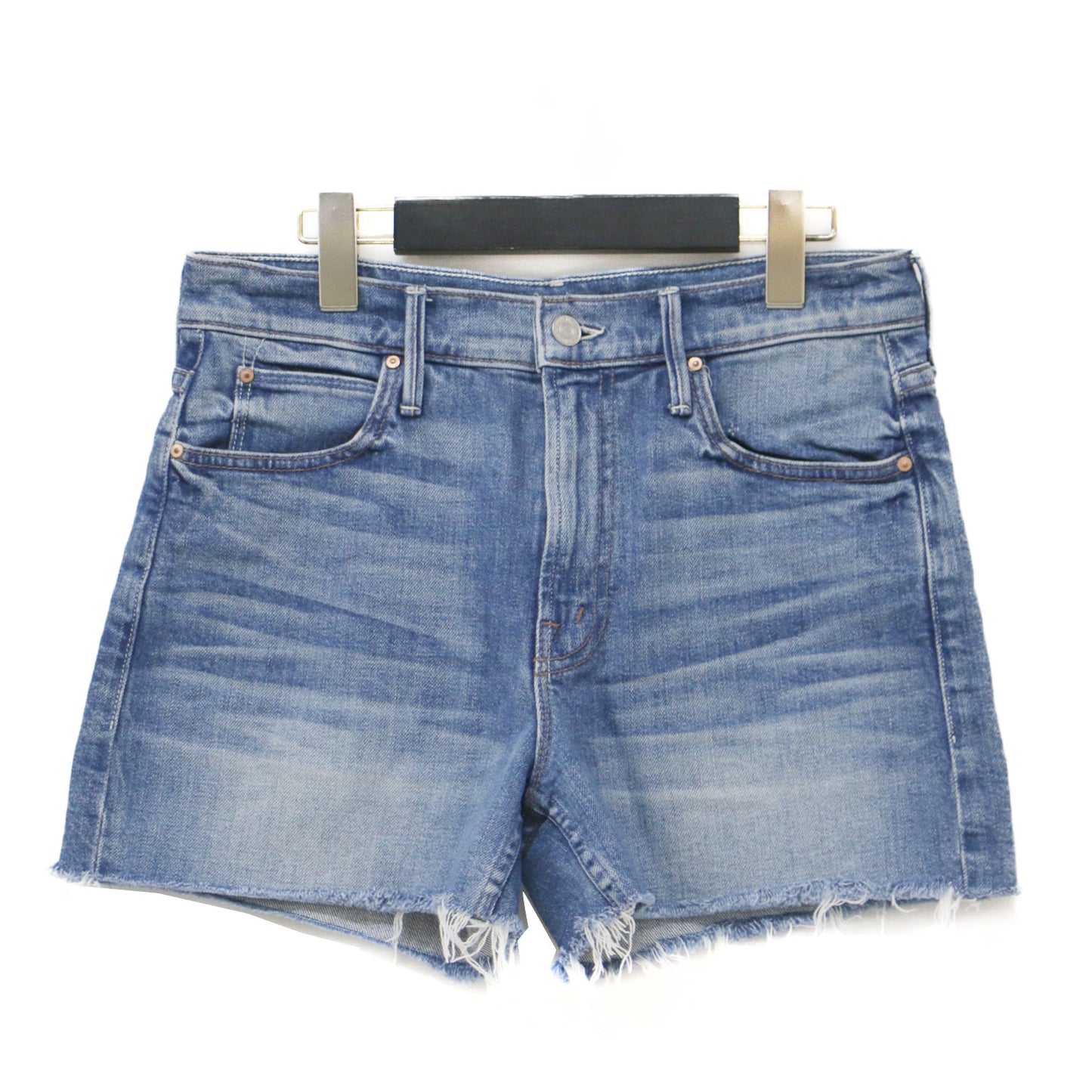 デニム ショートパンツ / ミッドライズ カットオフ コットン