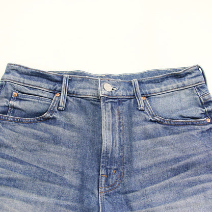 デニム ショートパンツ / ミッドライズ カットオフ コットン