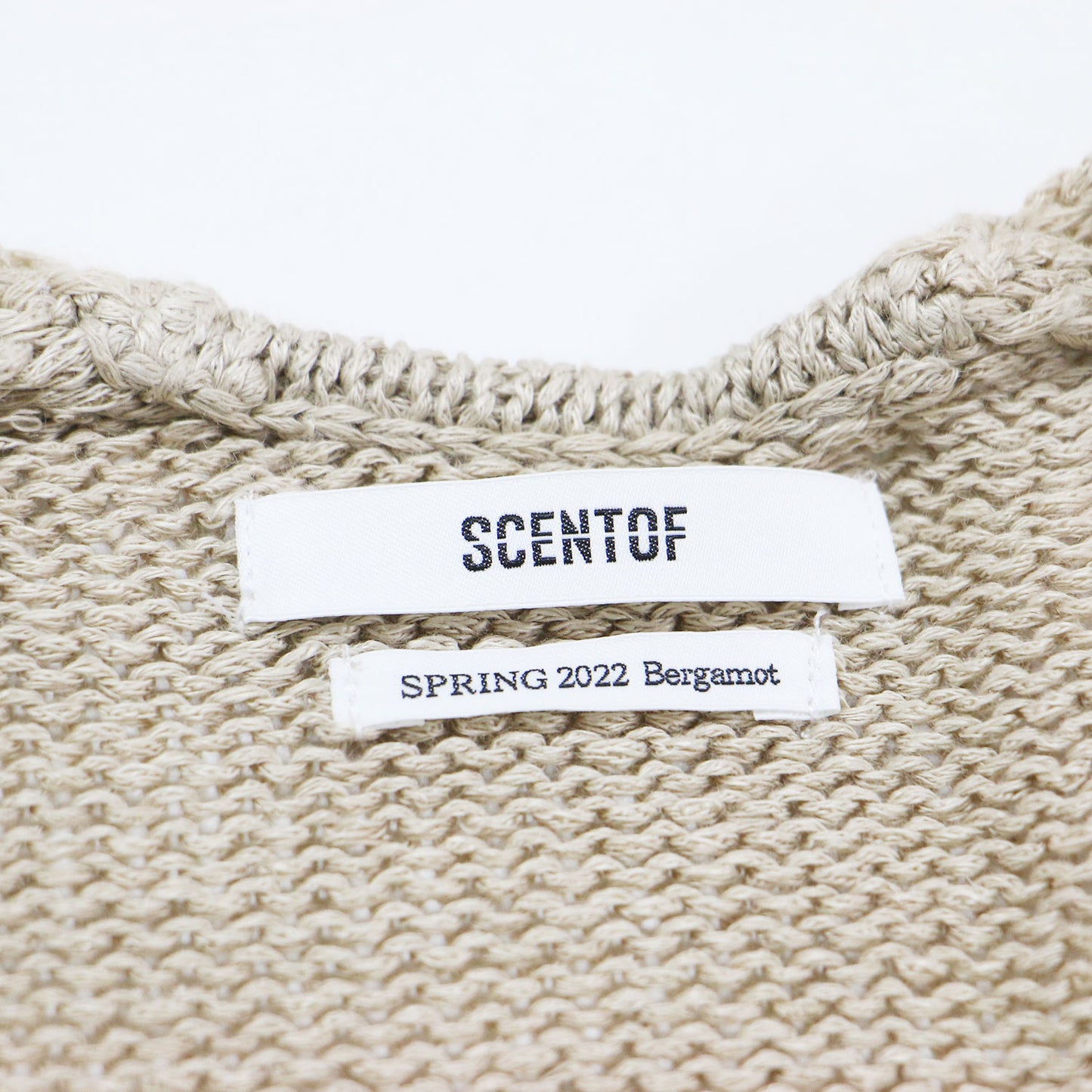 SCENTOF リネン プルオーバー ニット / 長袖 Vネック オーバーサイズ