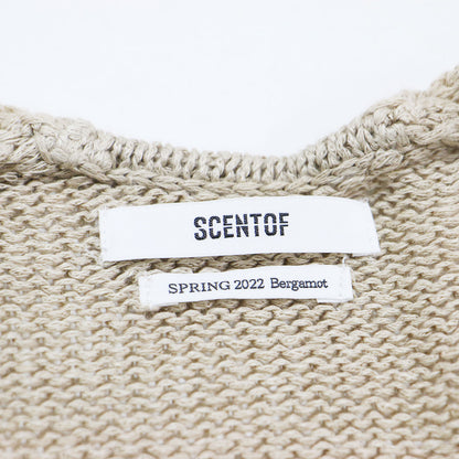 SCENTOF リネン プルオーバー ニット / 長袖 Vネック オーバーサイズ