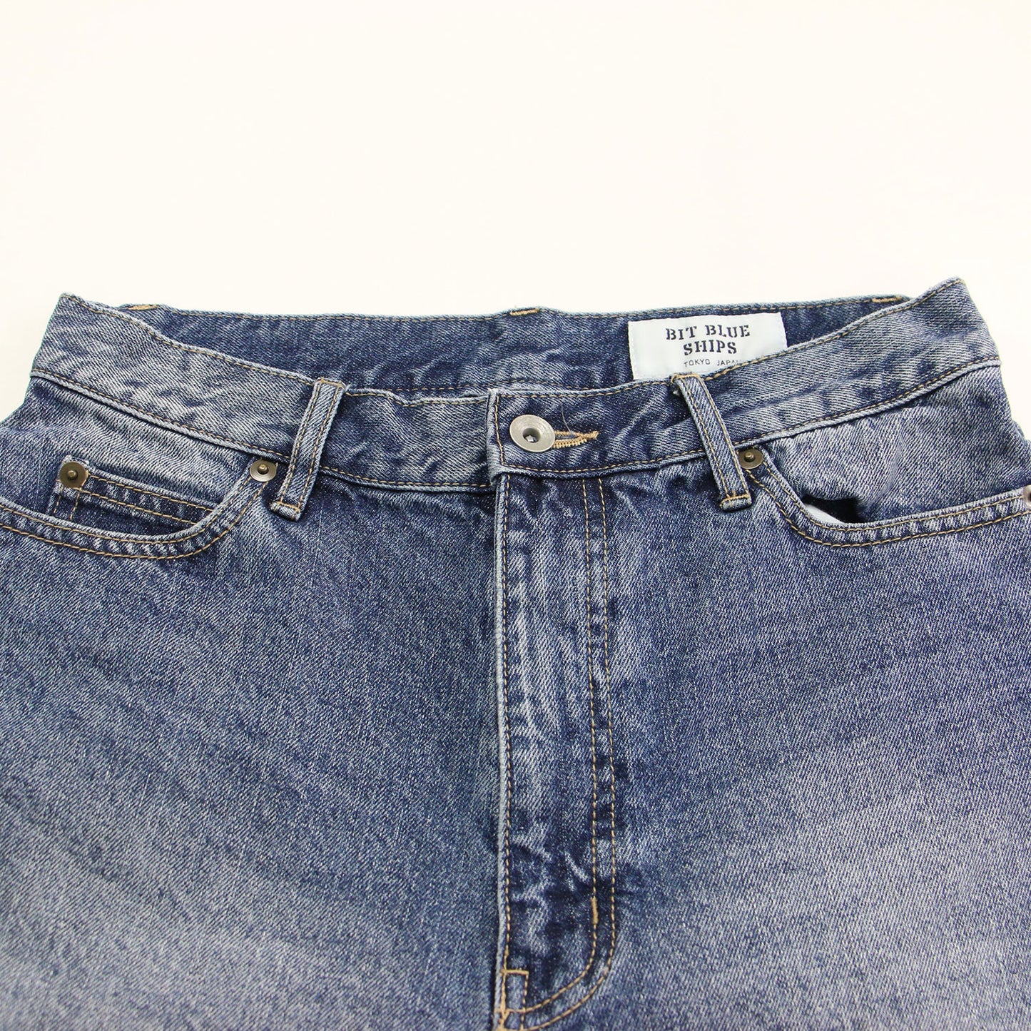 × SHIPS 別注 25秋冬 デニム バミューダ ショーツ / ハーフパンツ ワイド Aライン コットン