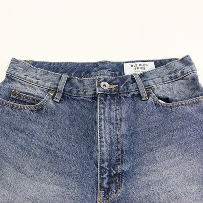 × SHIPS 別注 25秋冬 デニム バミューダ ショーツ / ハーフパンツ ワイド Aライン コットン