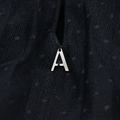 ACTITUDE 24秋冬 ドット チュールレース ミニ ドレス / ワンピース ノースリーブ Aライン プリーツ フリル