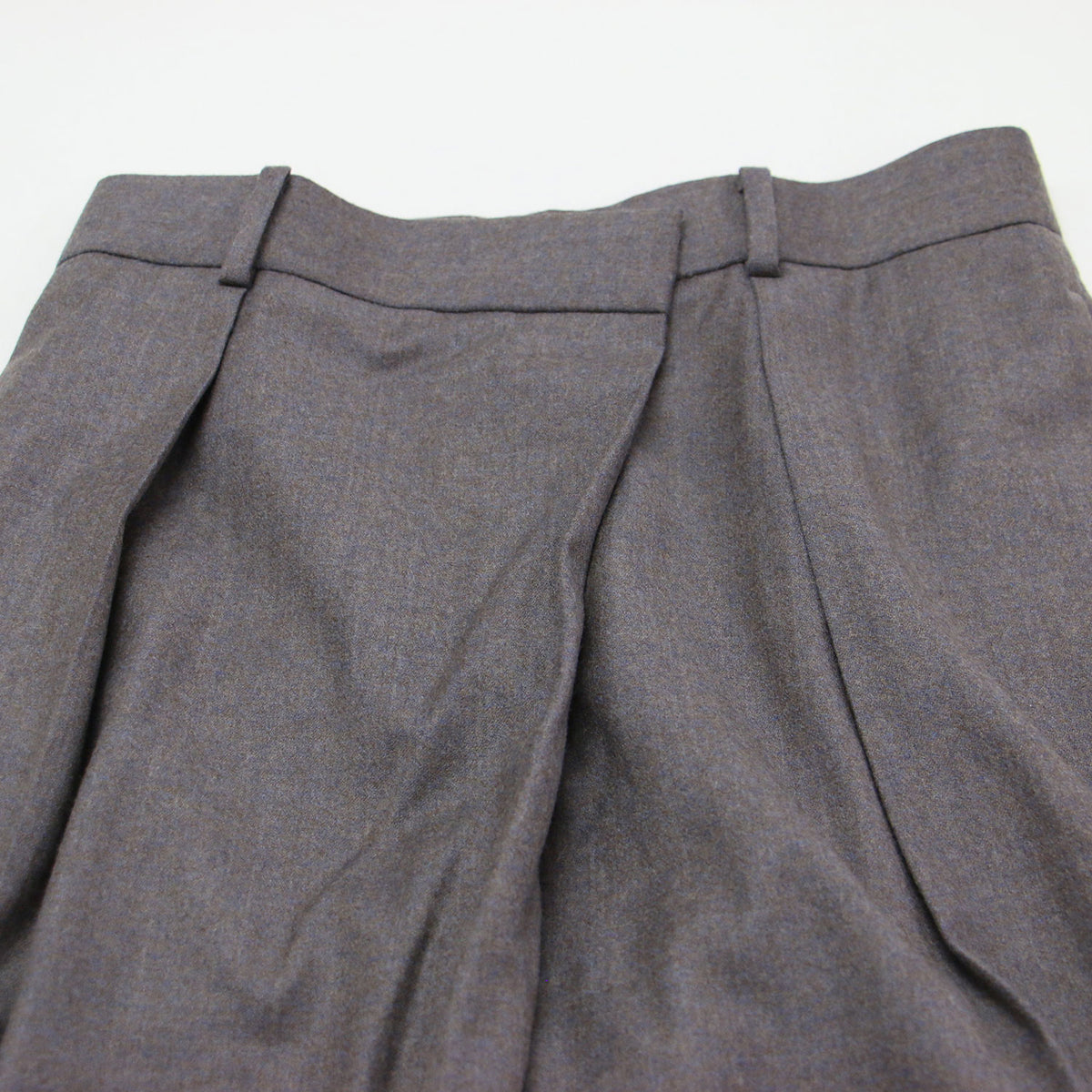 ウール フランネル タック ワイド パンツ / スラックス ハイウエスト ミックスカラー カシミヤブレンド