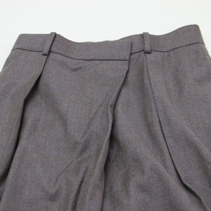 ウール フランネル タック ワイド パンツ / スラックス ハイウエスト ミックスカラー カシミヤブレンド