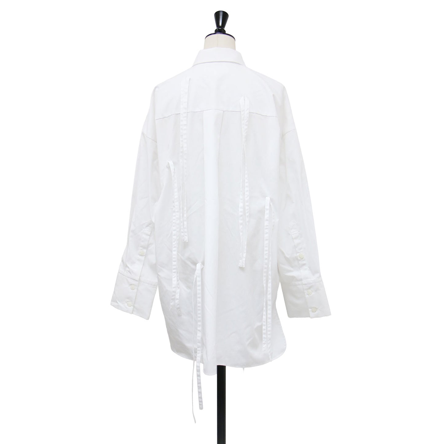 25秋冬 リボン シャツ 300IA730-1691 / RIBBON SHIRT ブラウス 長袖 フリンジ オーバーサイズ コットン