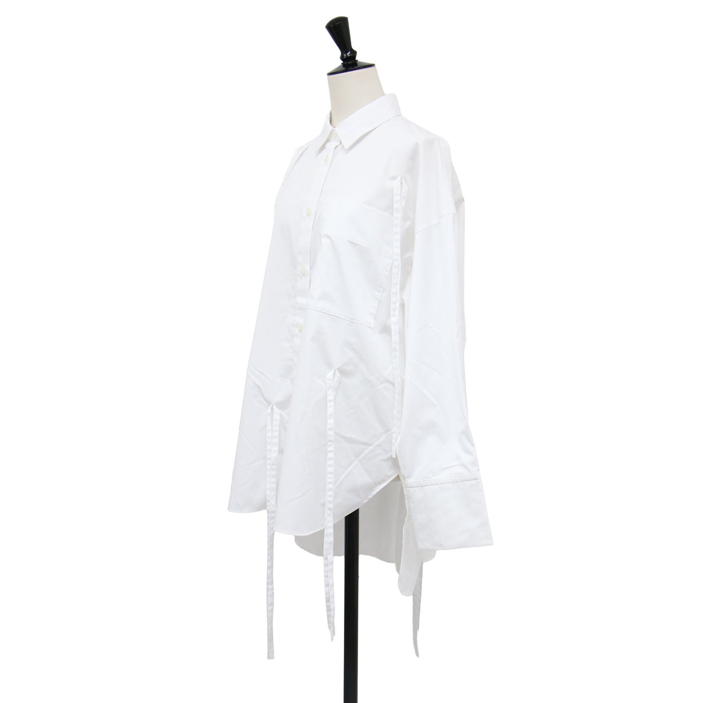 25秋冬 リボン シャツ 300IA730-1691 / RIBBON SHIRT ブラウス 長袖 フリンジ オーバーサイズ コットン