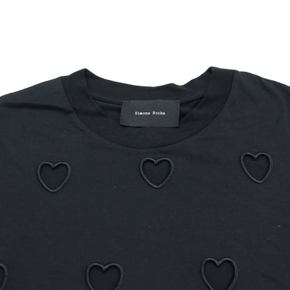 ハート カットアウト 半袖 Tシャツ / カットソー ハーフスリーブ クルーネック コットン