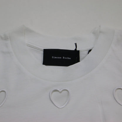 ハート カットアウト 半袖 Tシャツ / カットソー ハーフスリーブ クルーネック 切り抜き コットン