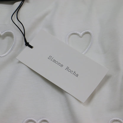ハート カットアウト 半袖 Tシャツ / カットソー ハーフスリーブ クルーネック 切り抜き コットン