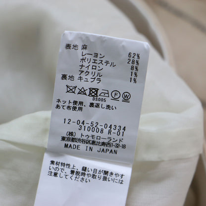25春夏 ダブルカバーリネン タック ワイド パンツ / トラウザー スラックス ストライプ柄