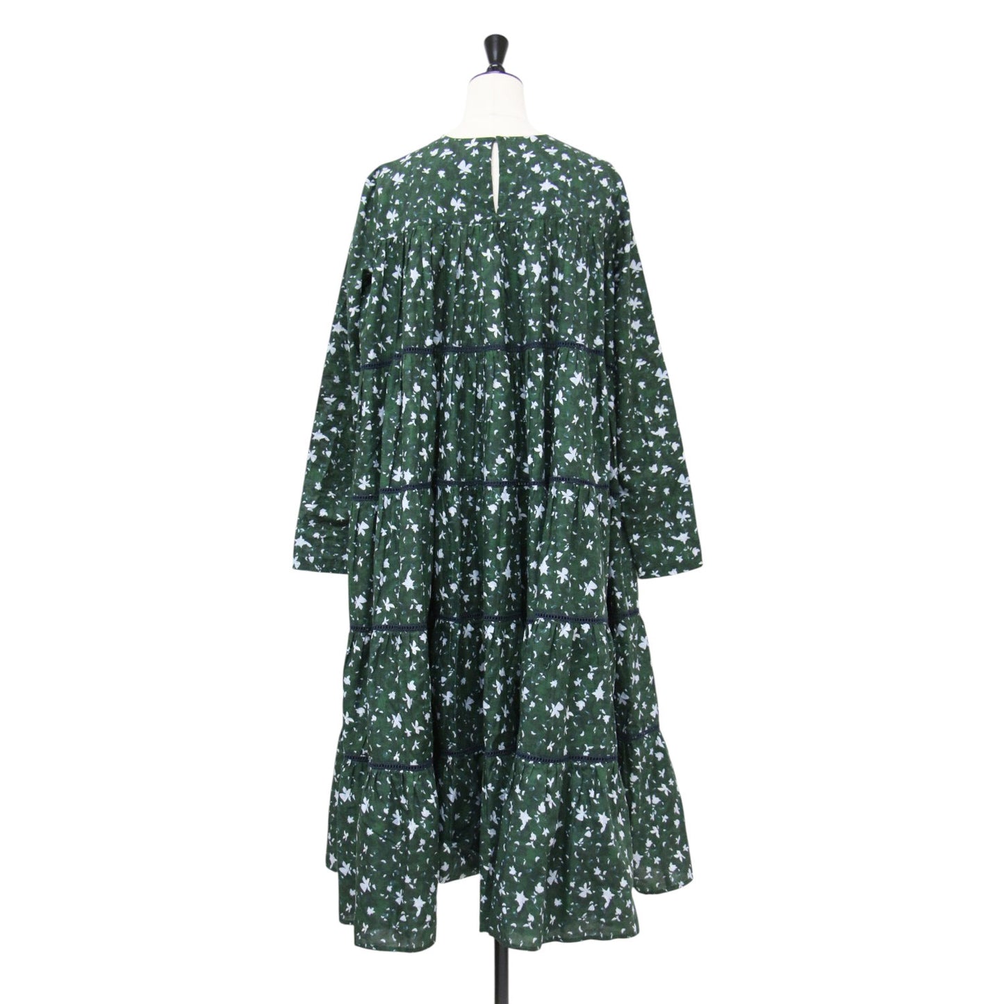 花柄 ティアード ミディ ワンピース / MAIDA MIDI PRINT 長袖 クルーネック フレア フラワープリント