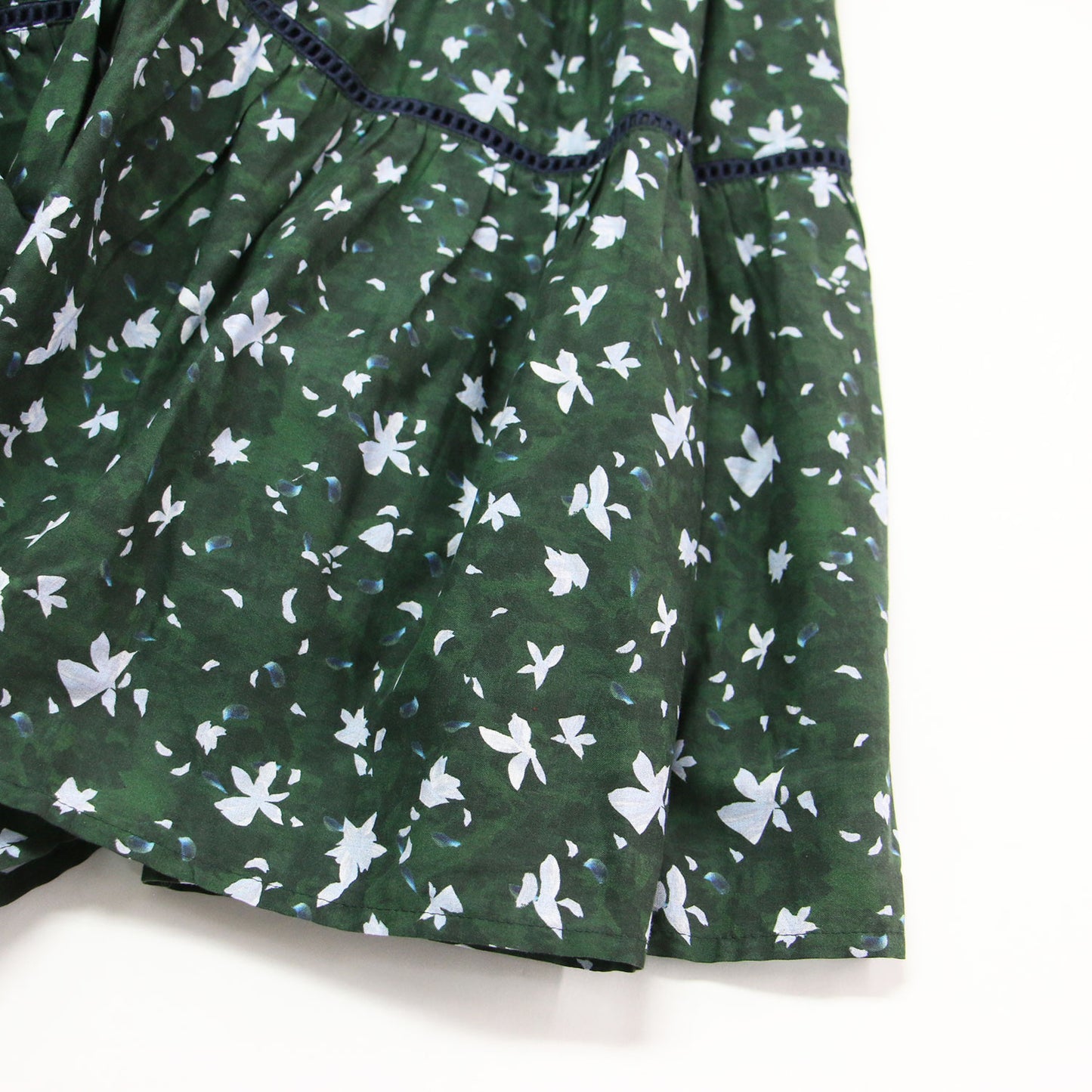 花柄 ティアード ミディ ワンピース / MAIDA MIDI PRINT 長袖 クルーネック フレア フラワープリント