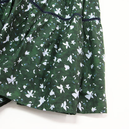 花柄 ティアード ミディ ワンピース / MAIDA MIDI PRINT 長袖 クルーネック フレア フラワープリント