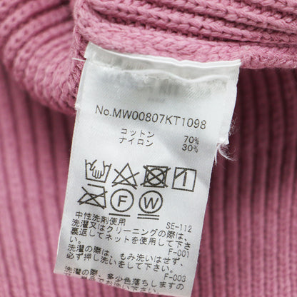 24春夏 フォックス ワッペン付き ハーフジップ リブ ニット / プルオーバー 長袖 ショート丈 ラグランスリーブ コットン