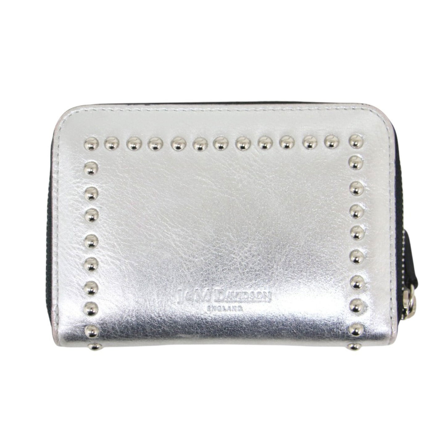スタッズ付き ラウンドジップ スモール 財布 / SMALL ZIP PURSE WITH STUDS コインケース カードケース メタリック レザー