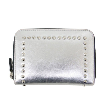 スタッズ付き ラウンドジップ スモール 財布 / SMALL ZIP PURSE WITH STUDS コインケース カードケース メタリック レザー
