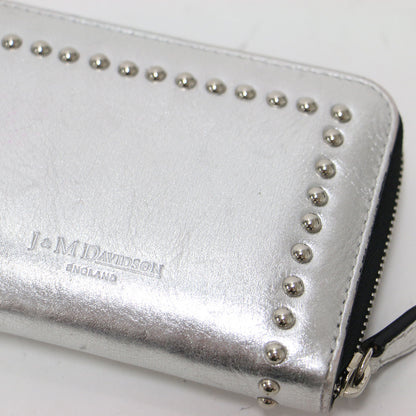 スタッズ付き ラウンドジップ スモール 財布 / SMALL ZIP PURSE WITH STUDS コインケース カードケース メタリック レザー