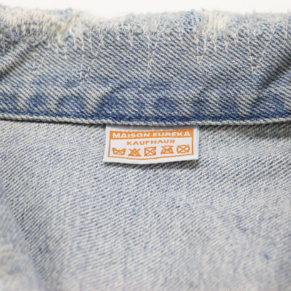 オーバーサイズ ダメージ デニム ジャケット / CLASSIC DENIM JACKET Gジャン ショート丈 コットン