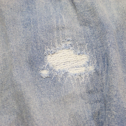 オーバーサイズ ダメージ デニム ジャケット / CLASSIC DENIM JACKET Gジャン ショート丈 コットン