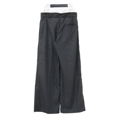 23秋冬 レイヤード ワイド タック パンツ / ウエストゴム ドッキング