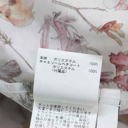 24春夏 ボタニカル ローン プリント ラッフル袖 ワンピース / ロング ノースリーブ Vネック フレア 花柄