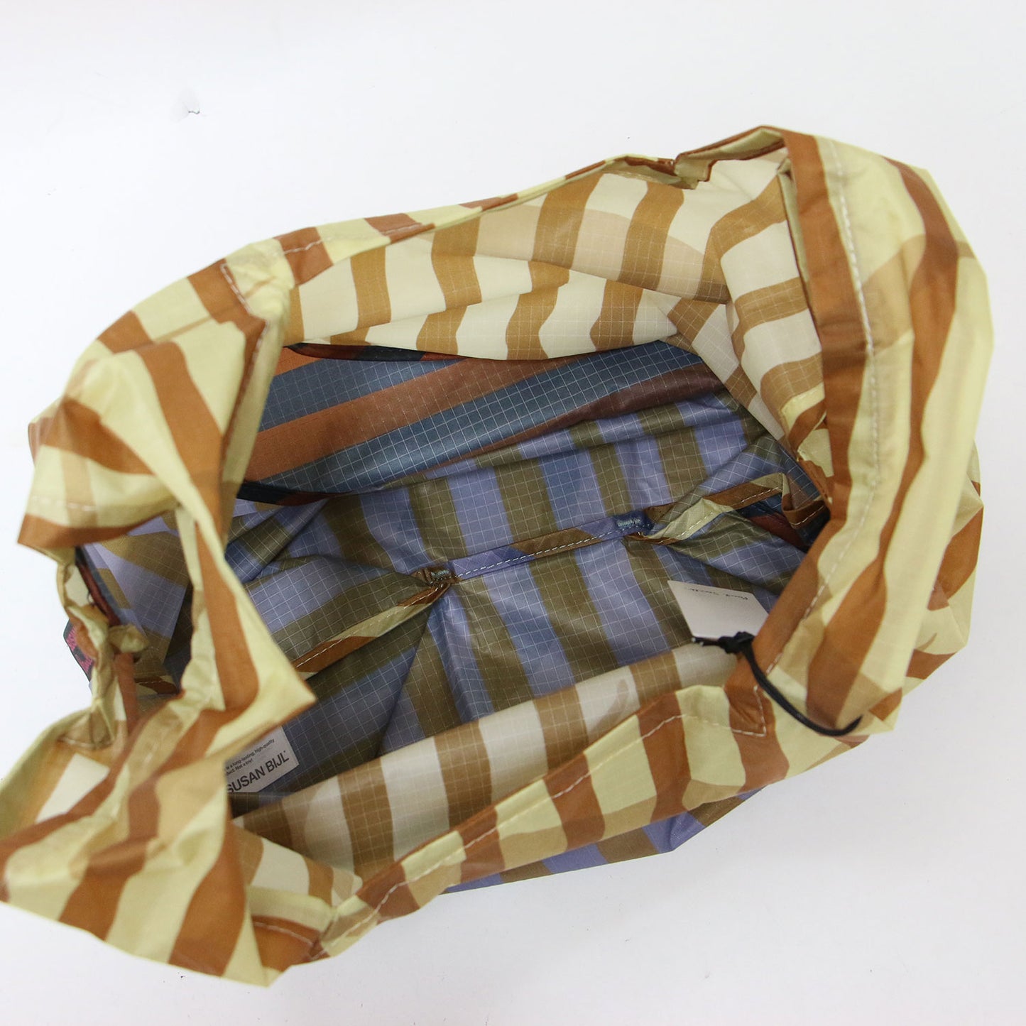 x Susan Bijl 26春夏 ショッピングバッグ ミディアム / The New Shopping Bag トートバッグ 切替 ストライプ柄 ナイロン