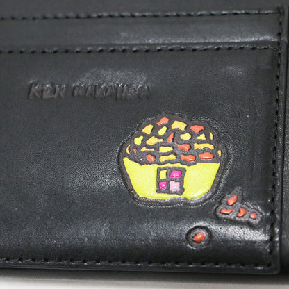 × KEN NAKAYAMA 26春夏 コラボミニウォレット / 折り財布 L字ファスナー 中山 剣 猫 プリント 牛革