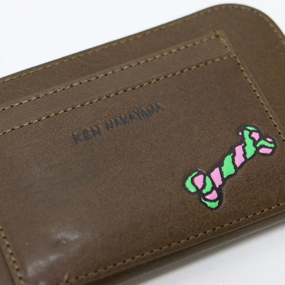 × KEN NAKAYAMA 26春夏 コラボミニウォレット / 折り財布 L字ファスナー 中山 剣 犬 プリント 牛革