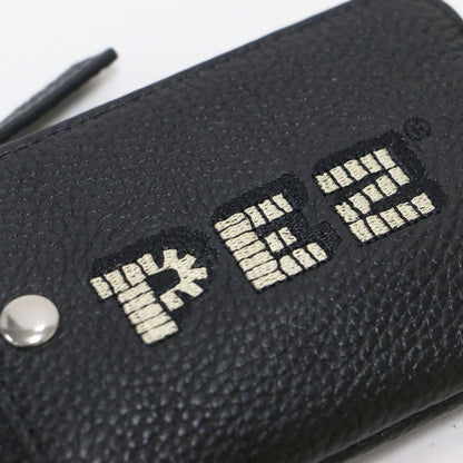 × PEZ 24秋冬 牛革 カラビナ付き パス＆キーケース / マルチケース ポーチ ZOO柄 ロゴ 刺繍 カウレザー