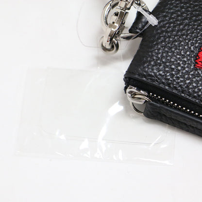 × PEZ 23秋冬 牛革モバイル ストラップ ショルダー / キーケース ポーチ ZOO柄 ロゴ 刺繍 カウレザー