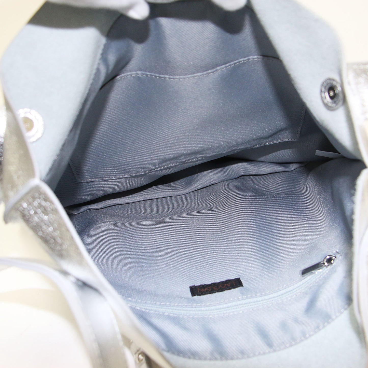 レザー 2WAY ハンドル トート / バッグ ショルダー 肩掛け スクエア メタリック 牛革