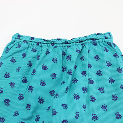 フラワー プリント スカート / Cotton Dobby Stripe Flower Print Skirt ロング丈 ティアード Aライン フレア 花柄 ウエストゴム ドローコード コットン