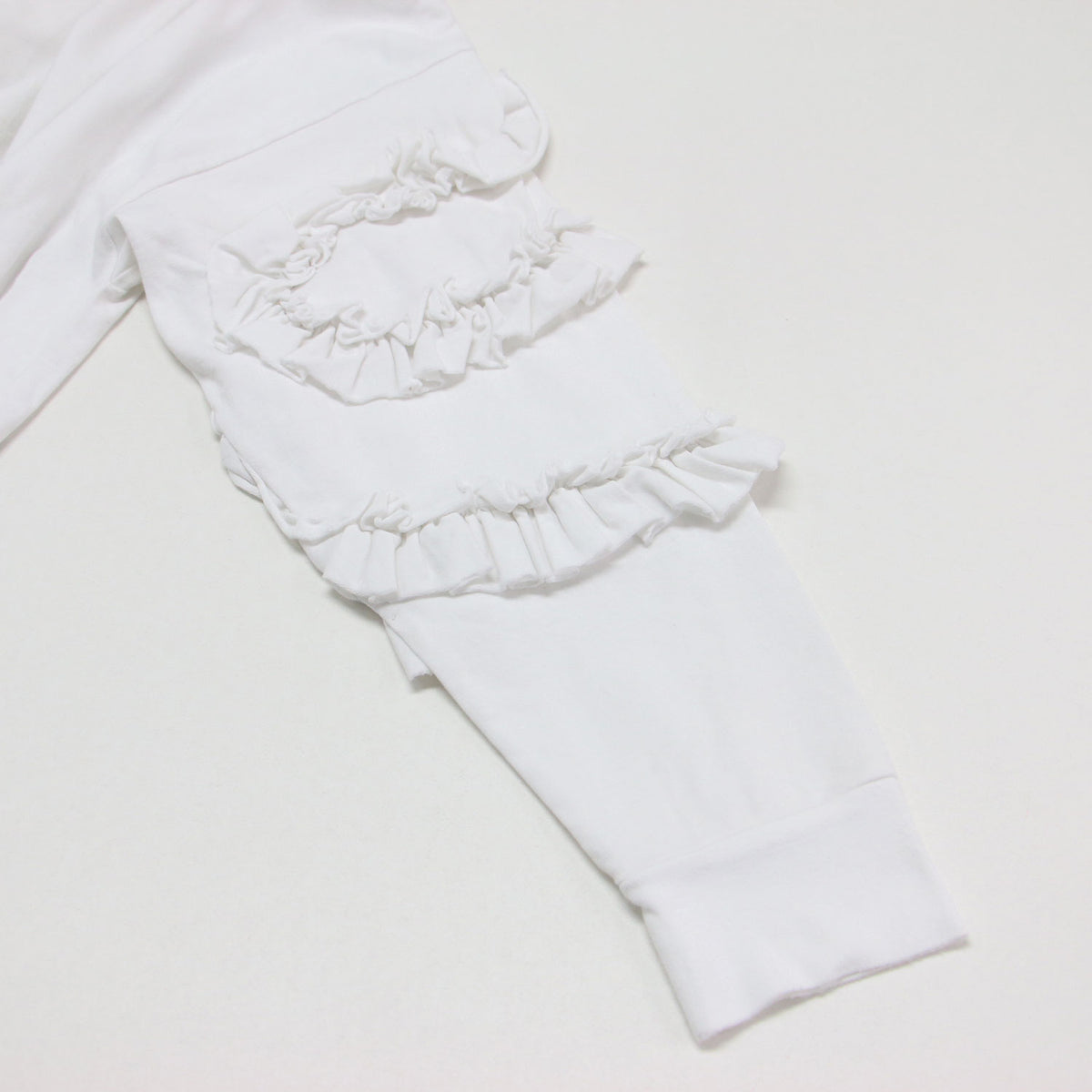 23春夏 スクリュースリーブ プルオーバー / SCREW SLEEVE PULLOVER 300GS280-0800 / クルーネック 長袖 ドロップショルダー フリル サイドスリット コットン ウォッシャブル