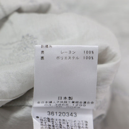 24秋冬 ヴェール サイレントフラワースカラップ刺繍ワンピース / Vert 羽織り ミドル丈 ラウンドネック 長袖 ドロップショルダー 刺繍 花柄 微光沢 リネン ウォッシャブル