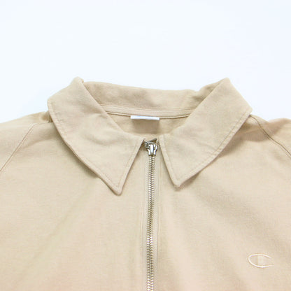 × FRAMeWORK 別注 26春夏 ハーフジップ ワイドTシャツ / JERSEY HALF ZIP TEE プルオーバー 5分袖 ラグラン ロゴ 刺繍 コットン