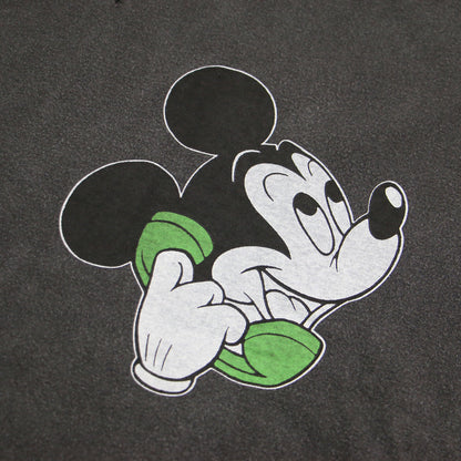 25春夏 ミッキー Tシャツ / MICKEY プルオーバー クルーネック 半袖 プリント ダメージ加工 コットン