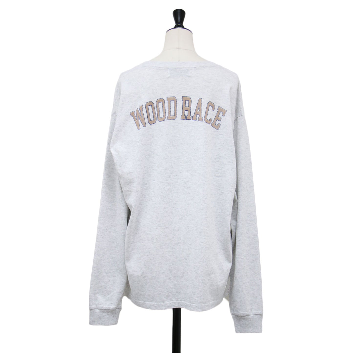 × FRAMeWORK 別注 ロゴ 長袖Tシャツ / カットソー クルーネック ワイド コットン