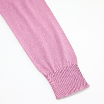 スリムフィット クルーネック カーディガン / SLIM FIT ISLINGTON ニット 長袖 コンパクト ハイゲージ コットン