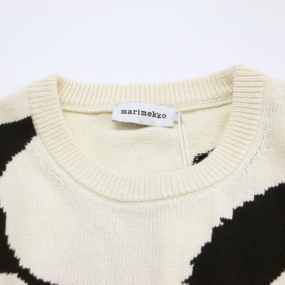 ピオネーリ ウニッコ ニットベスト / Pioneeri Unikko knitted vest ノースリーブ ショート丈 クルーネック シャクヤク 花柄 コクーンシルエット コットン