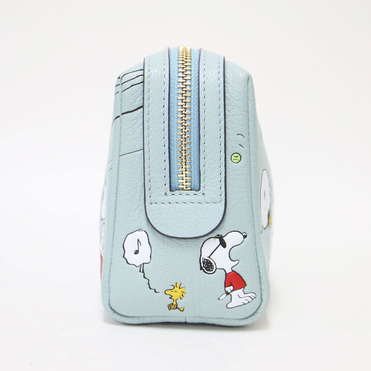 × PEANUTS 25春夏 スヌーピー プリント レザーポーチ / 小物入れ コスメポーチ 化粧ポーチ スクエア フリンジ