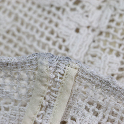 23秋冬 コットン レース スカート / COTTON LACE ロング丈 Aライン フレア 総柄 透かし編み サイドファスナー