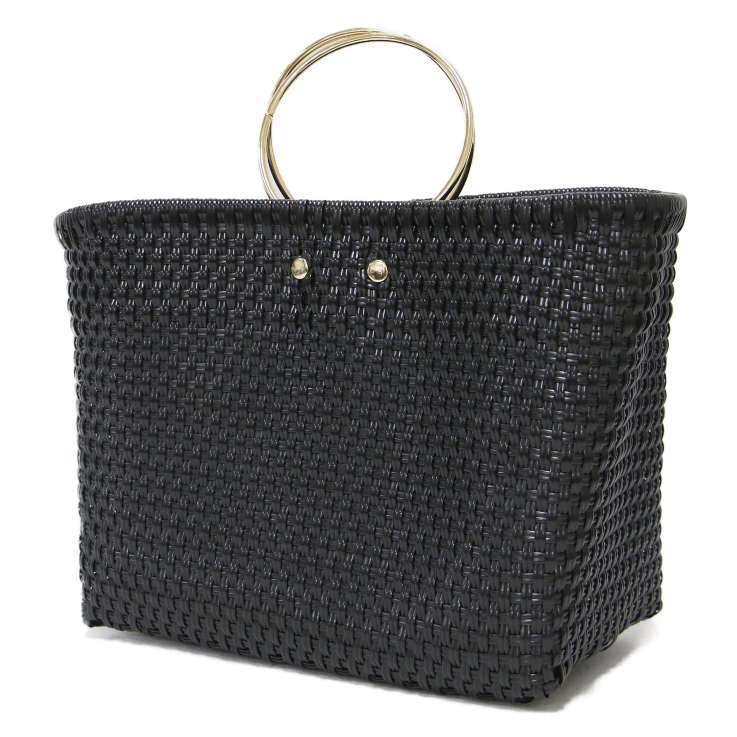 25秋冬 ハンドルメルカド BAG / ハンドバッグ バスケット メッシュ編み ゴールドリングハンドル