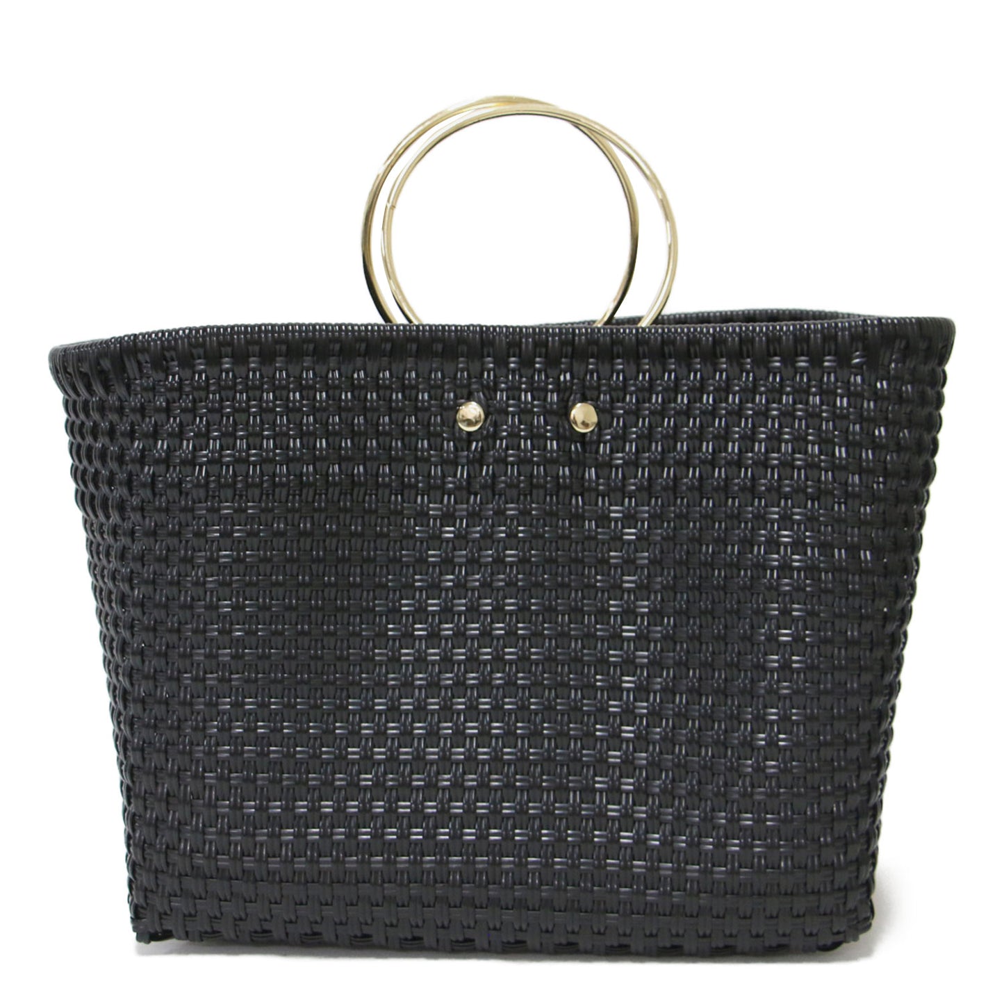 25秋冬 ハンドルメルカド BAG / ハンドバッグ バスケット メッシュ編み ゴールドリングハンドル