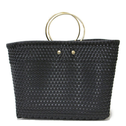25秋冬 ハンドルメルカド BAG / ハンドバッグ バスケット メッシュ編み ゴールドリングハンドル