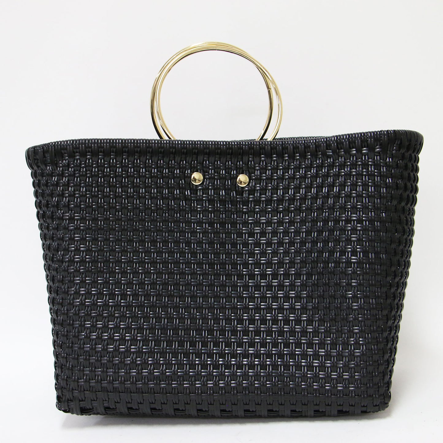 25秋冬 ハンドルメルカド BAG / ハンドバッグ バスケット メッシュ編み ゴールドリングハンドル